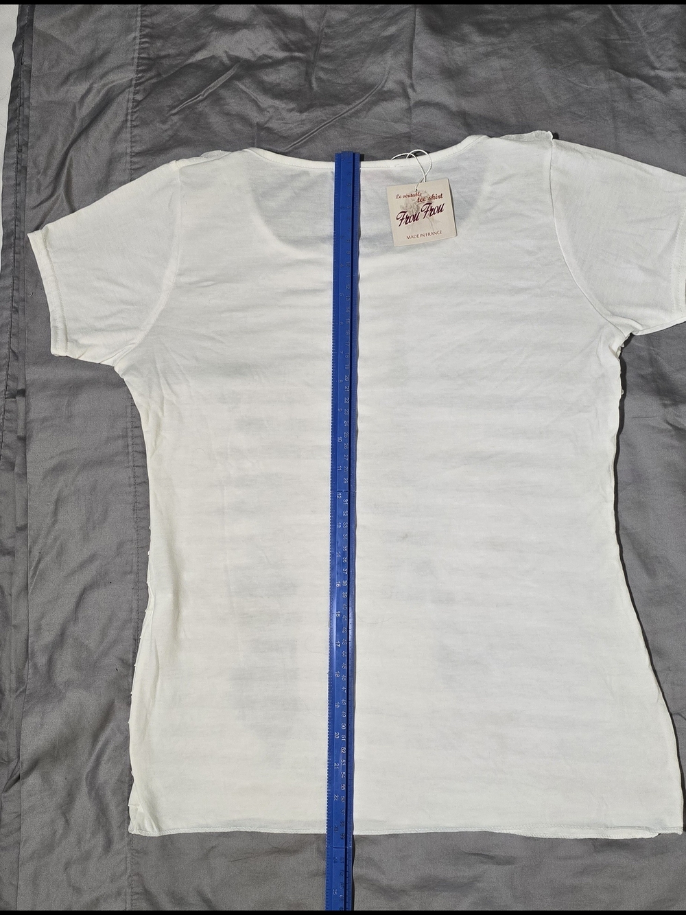 White Paris Graphic Ruffle-Texture Tee - Picture 3 of 8